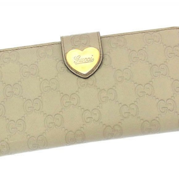 Authentic Gucci Wallet Purse Long Wallet Guccissima Beige Gold Woman  Used - Picture 1 of 6